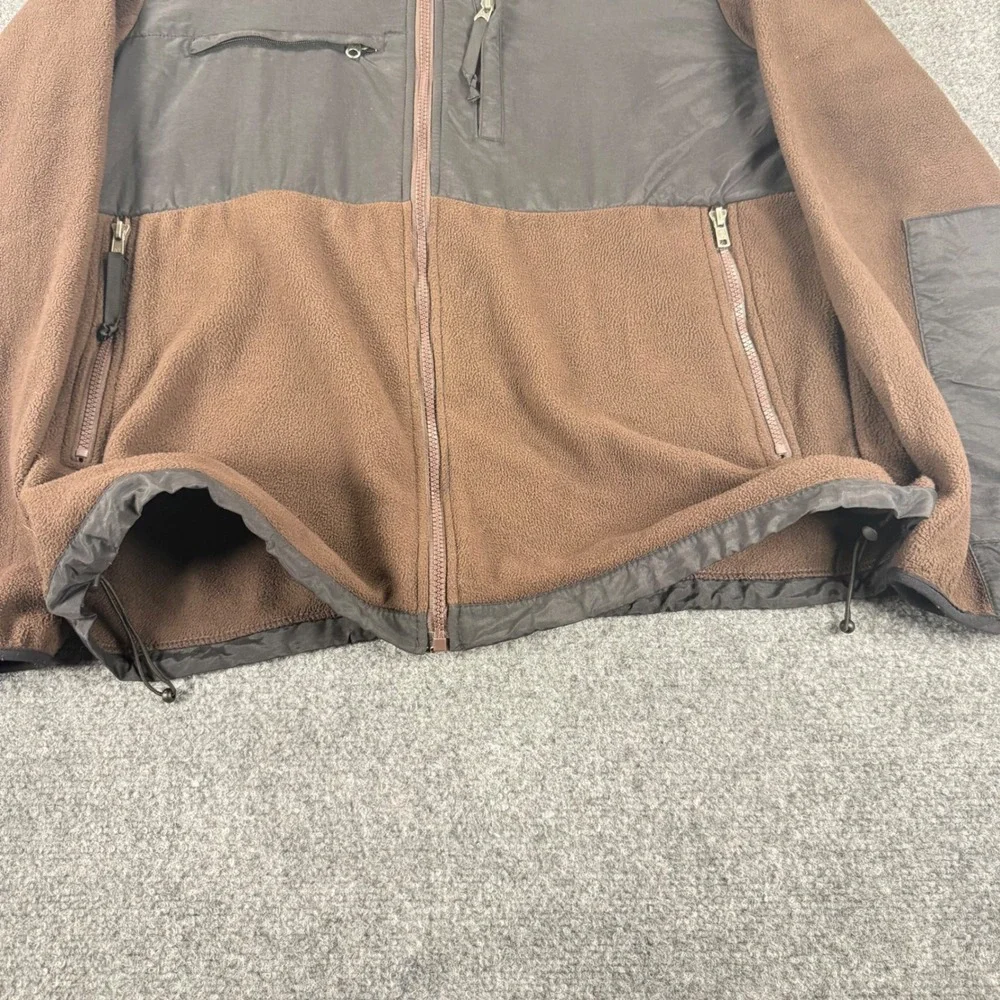 The North Face Denali Polartec Fleece Jacket Men's Large Brown Black Full Zip